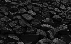 Dark Black Stone Texture Background with Rough Gravel and Pebble Details HD wallpaper