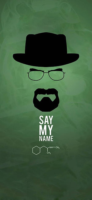 Breaking Bad Walter White Silhouette with Chemical Structure and Say My Name Quote HD phone wallpaper