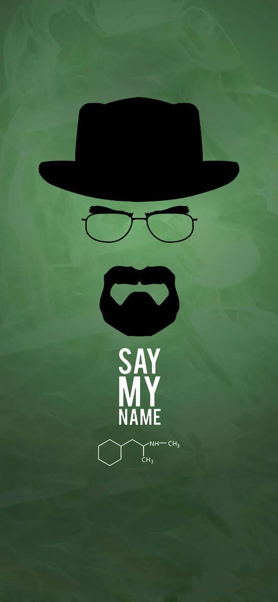 Breaking Bad Walter White Silhouette with Chemical Structure and Say My Name Quote HD phone wallpaper