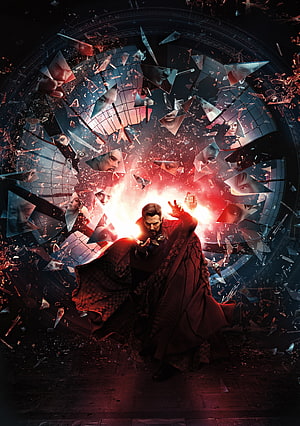 Doctor Strange in the Multiverse of Madness Cinematic Poster with Shattered Mirror Portal HD phone wallpaper