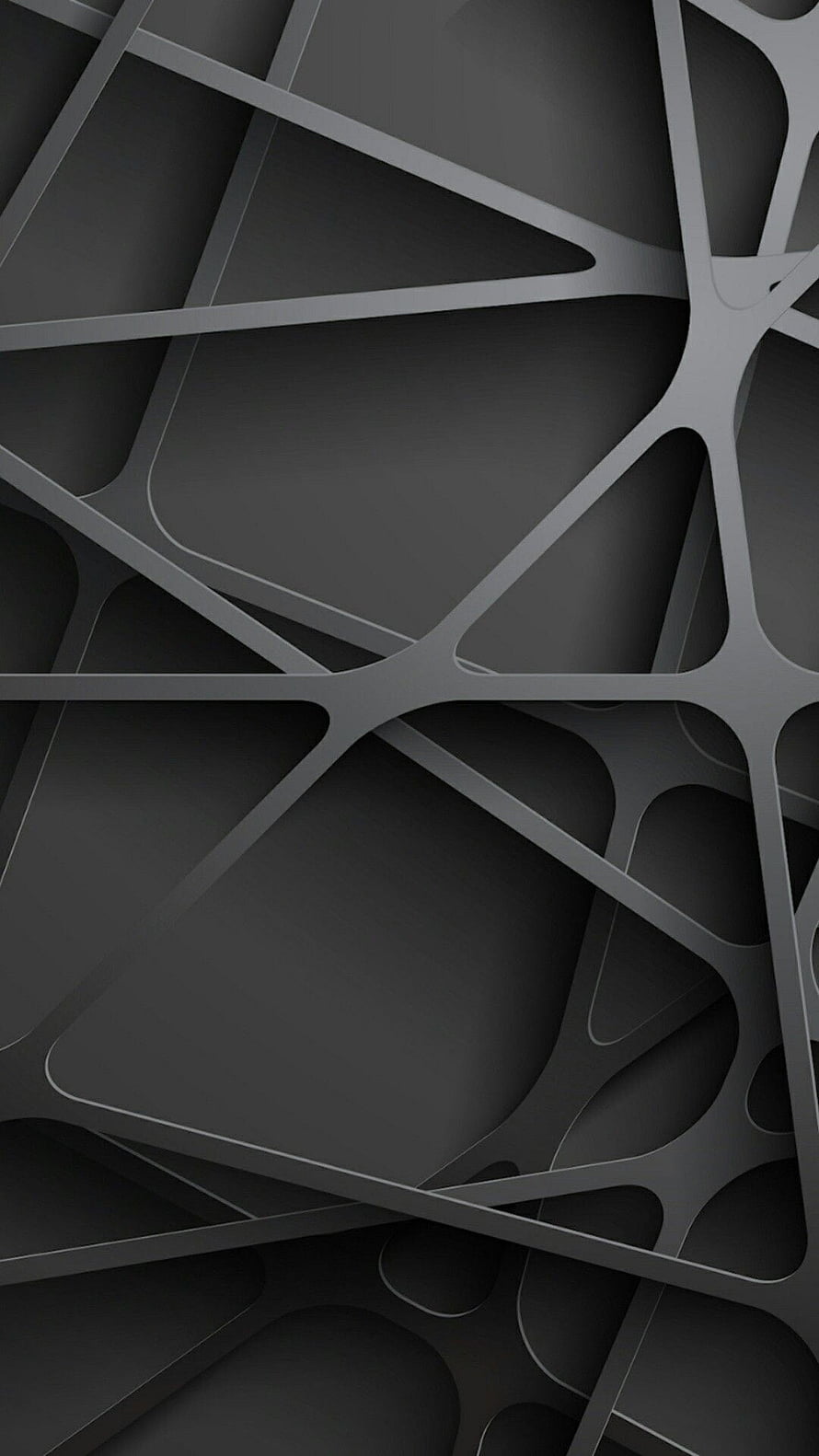 Dark Grey Abstract Geometric Mesh Pattern with Layered Depth and Minimalist Design HD phone wallpaper
