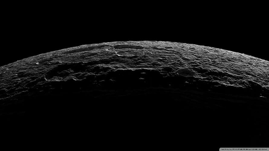 Dramatic Black and White Lunar Horizon Against the Void of Deep Space HD wallpaper