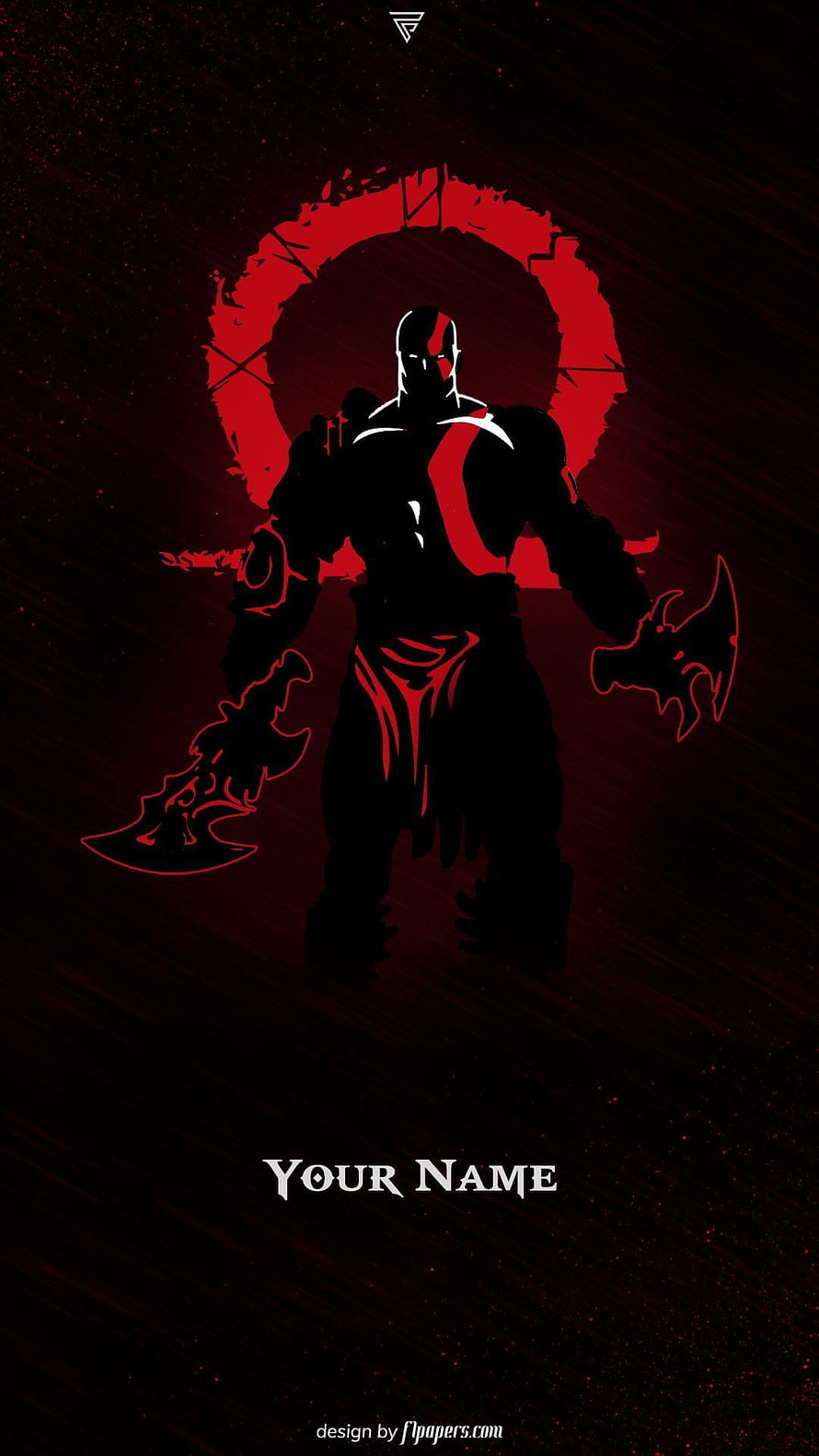 Kratos God of War Minimalist Silhouette with Dual Blades and Red Halo HD phone wallpaper
