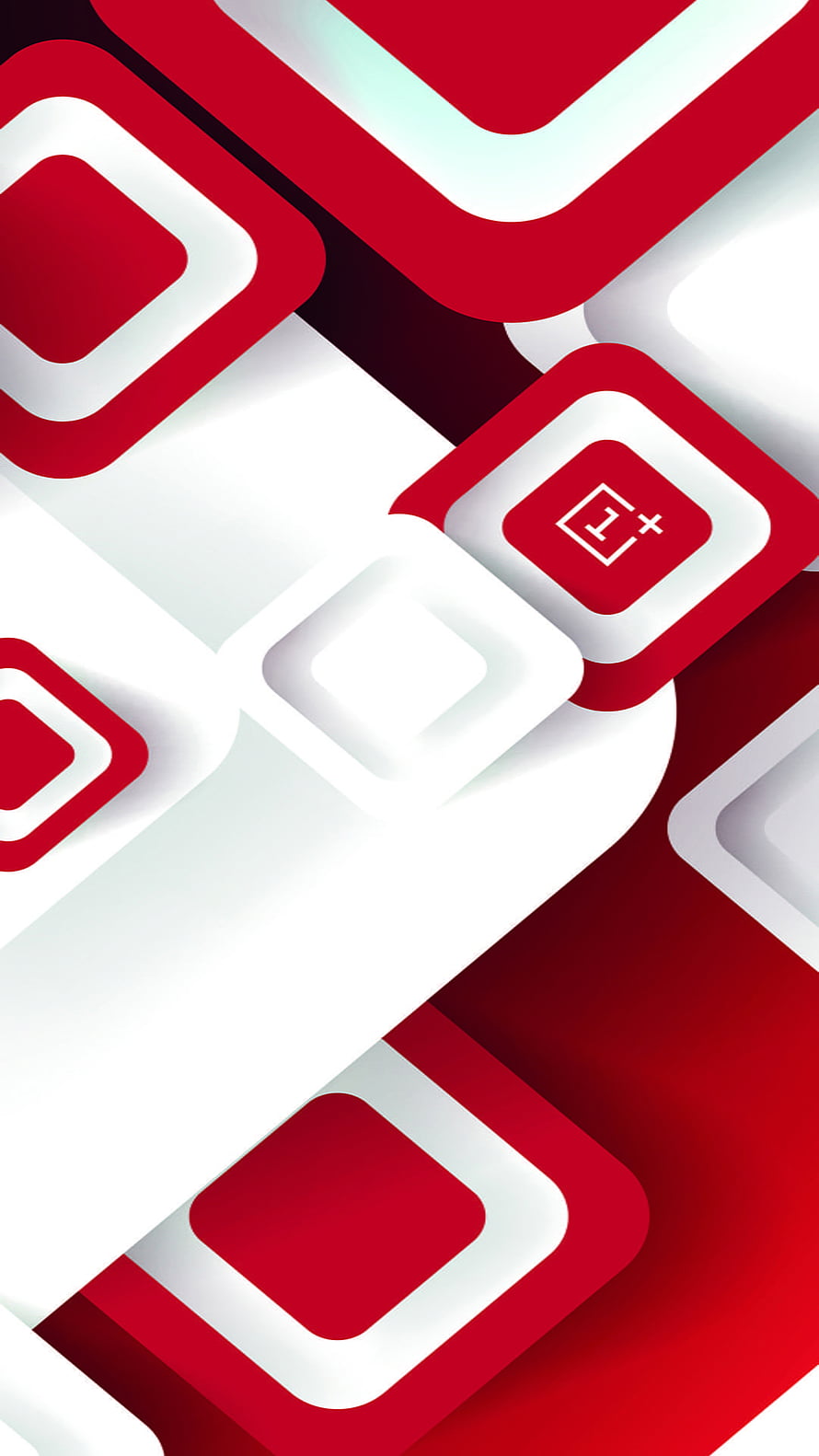 OnePlus Logo Abstract Geometric Wallpaper in Red and White HD phone wallpaper