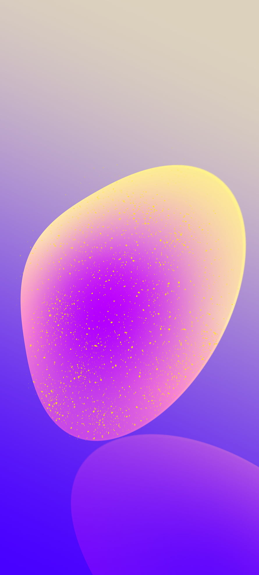 Abstract Gradient Blob with Golden Particles on Purple Background HD phone wallpaper