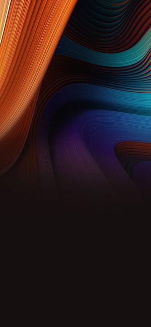Vibrant Abstract Flowing Lines in Orange, Teal, and Purple on Dark Background HD phone wallpaper