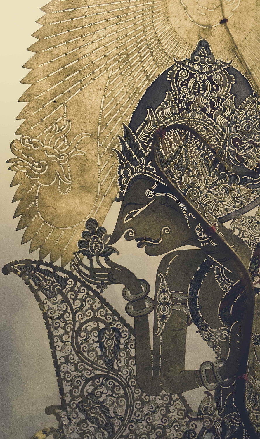Traditional Indonesian Wayang Kulit Shadow Puppet Artwork HD phone wallpaper