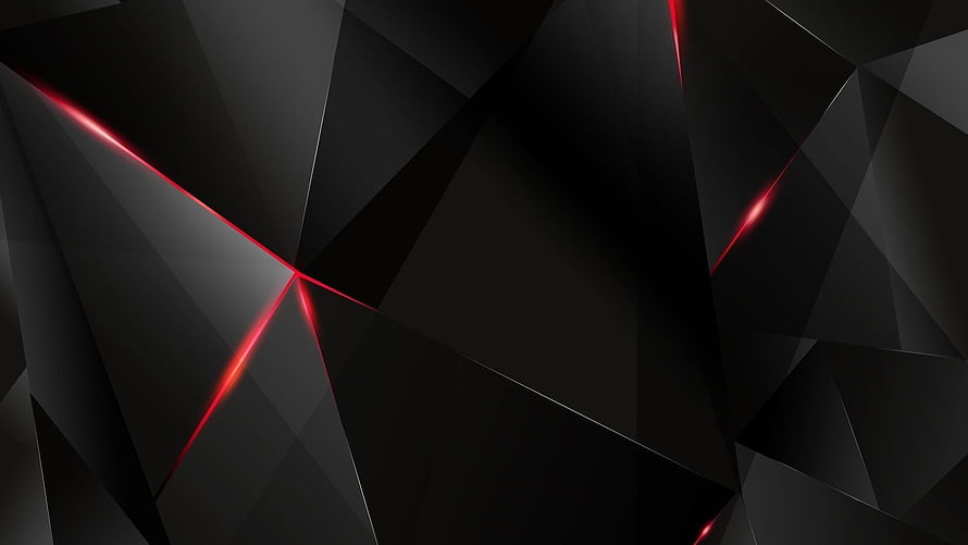 Dark Geometric Abstract Background with Glowing Red Light Streaks HD wallpaper