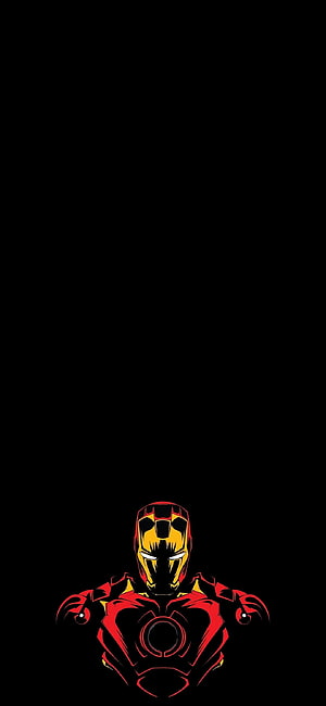 Iron Man Minimalist Vector Portrait on Black Background HD phone wallpaper