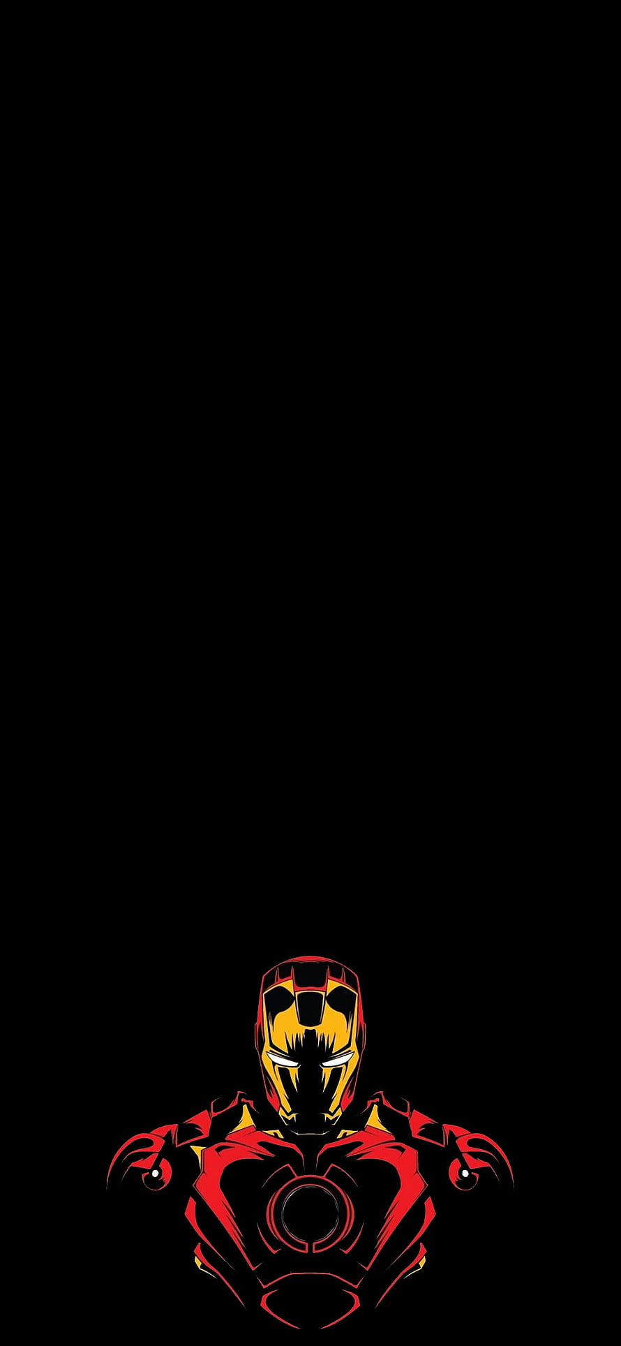 Iron Man Minimalist Vector Portrait on Black Background HD phone wallpaper