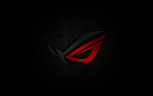 Asus ROG Eye Logo on Dark Hexagonal Mesh Background HD wallpaper