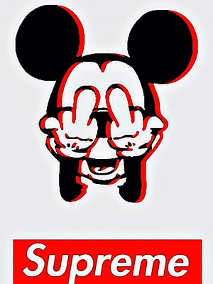 Supreme Mickey Mouse Dope Face Graphic Art Print HD phone wallpaper