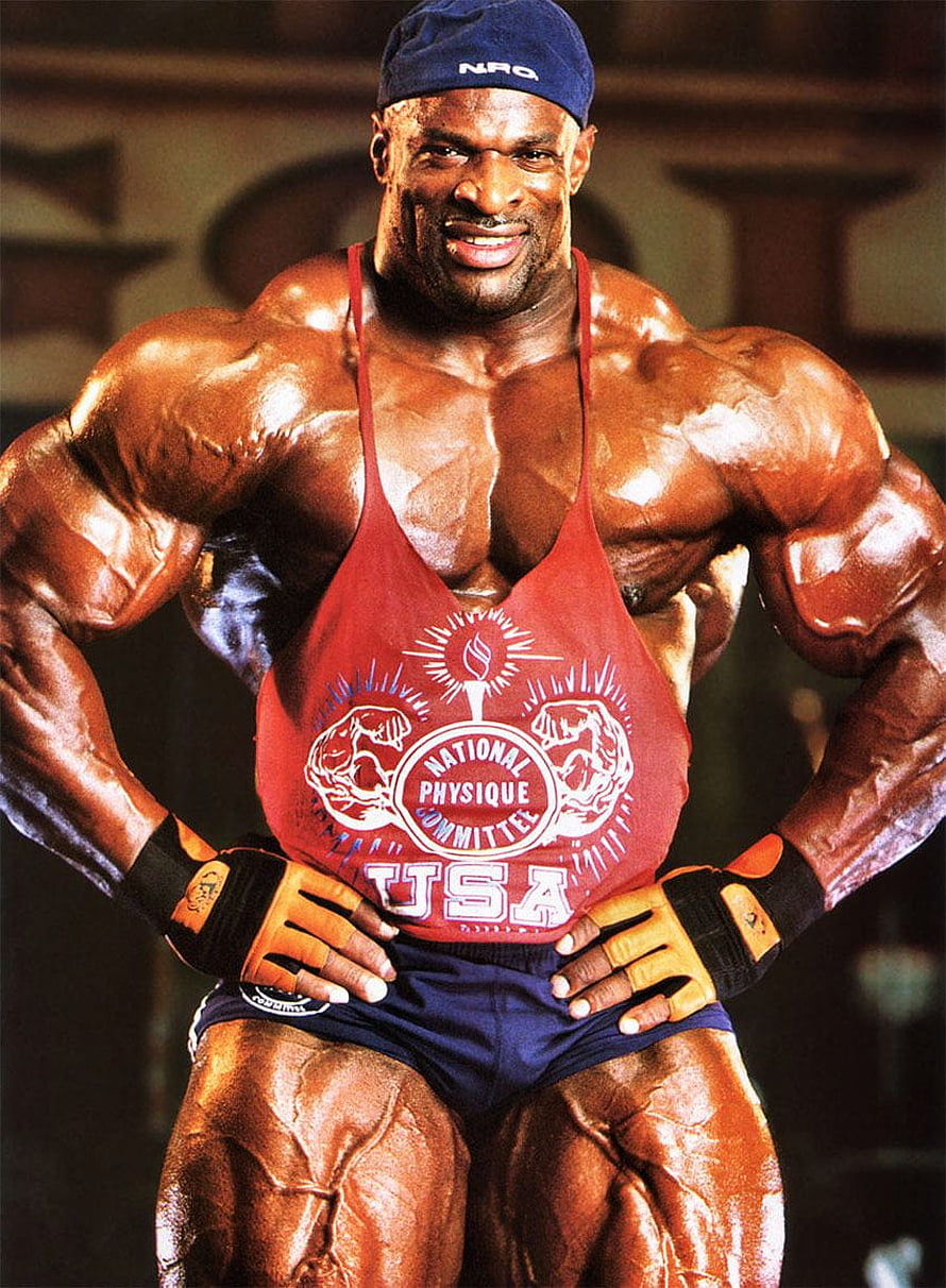 Ronnie Coleman Bodybuilding Pose in Red USA Singlet HD phone wallpaper