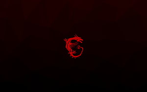 MSI Dragon Logo on Dark Background Minimalist Red Emblem HD wallpaper