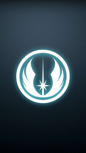 Star Wars Jedi Order Emblem Glowing on Dark Background HD phone wallpaper