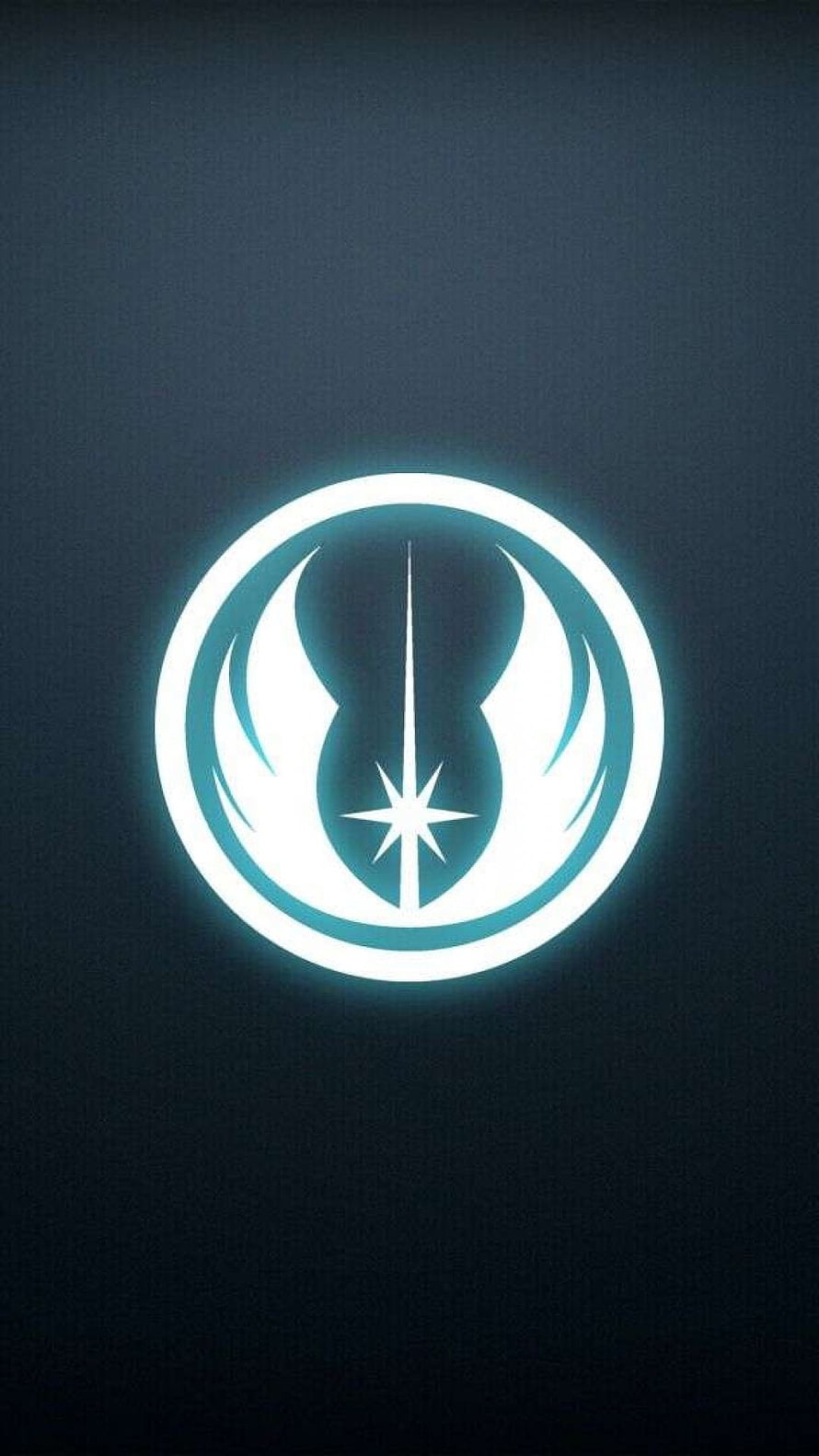 Star Wars Jedi Order Emblem Glowing on Dark Background HD phone wallpaper