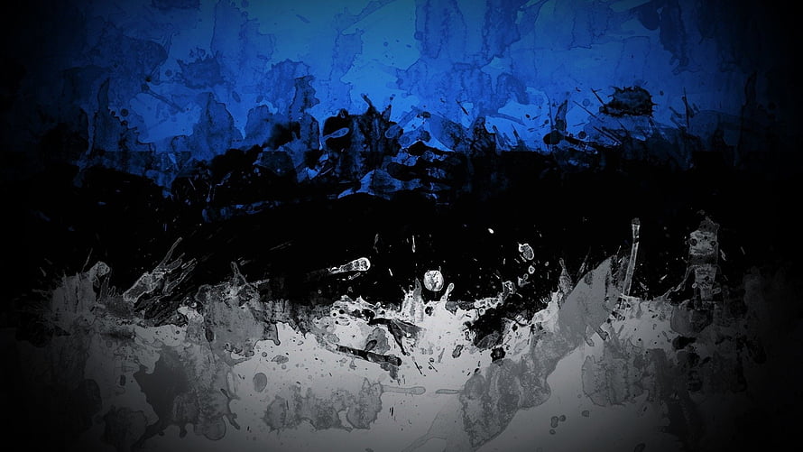 Dark Blue and Black Abstract Ink Splatter Art Background HD wallpaper