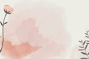 Soft Pastel Watercolor Floral Background with Gold Accents and Minimalist Botanical Elements HD wallpaper