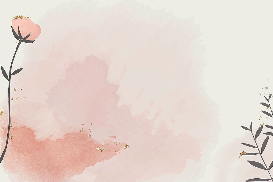 Soft Pastel Watercolor Floral Background with Gold Accents and Minimalist Botanical Elements HD wallpaper