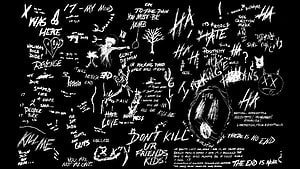 Xxxtentacion Black Chalkboard Doodle Art With Handwritten Lyrics And Sketches HD wallpaper