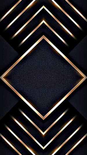 Luxurious Black and Gold Geometric Diamond Pattern with 3D Chevron Lines HD phone wallpaper