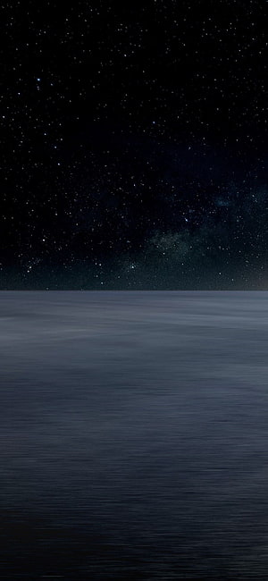 Serene Night Sky Over Calm Ocean With Starry Horizon HD phone wallpaper