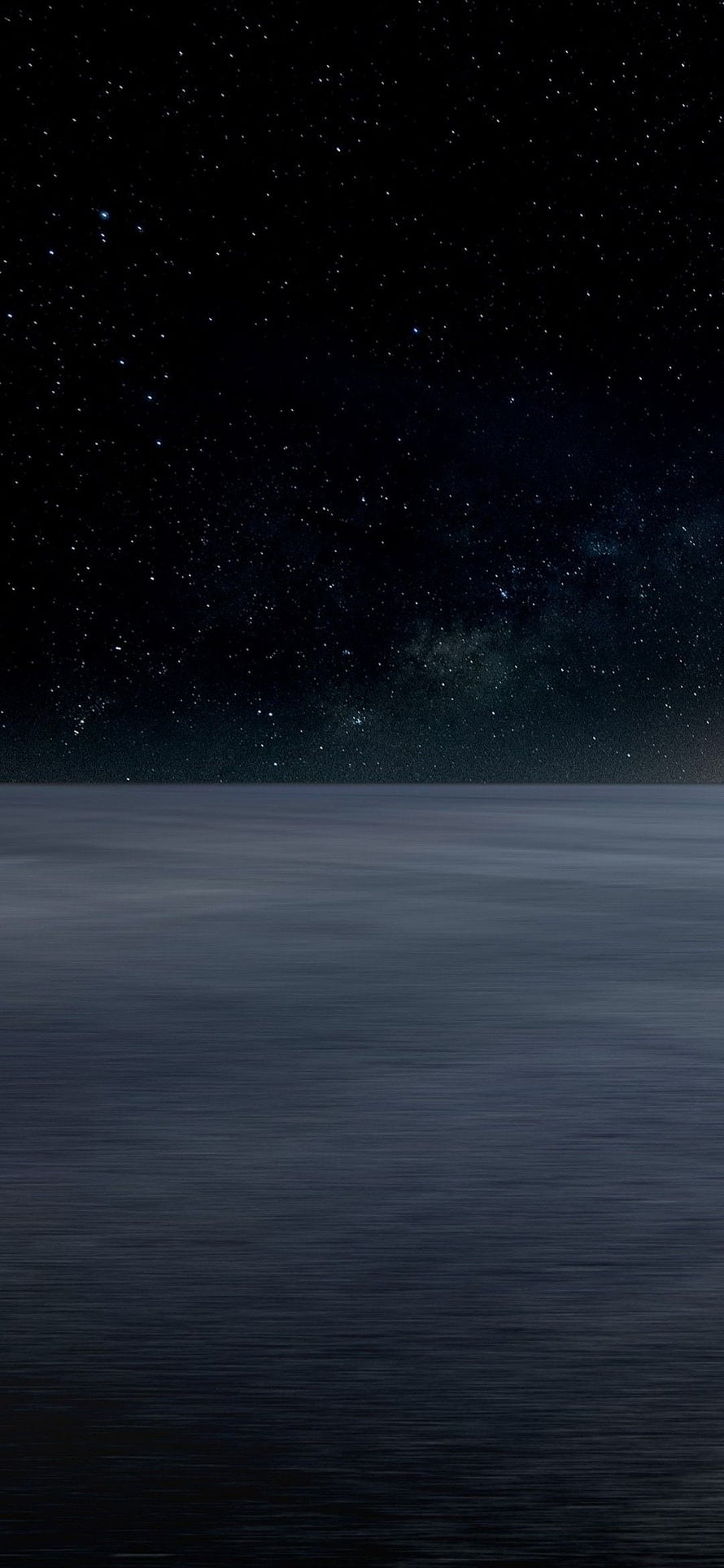 Serene Night Sky Over Calm Ocean With Starry Horizon HD phone wallpaper