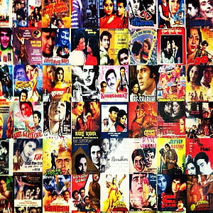 Retro Bollywood Movie Poster Collage Wall Art HD phone wallpaper