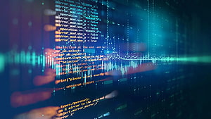 Cybersecurity Risk Management Concept with Glowing Code and Data Visualization HD wallpaper