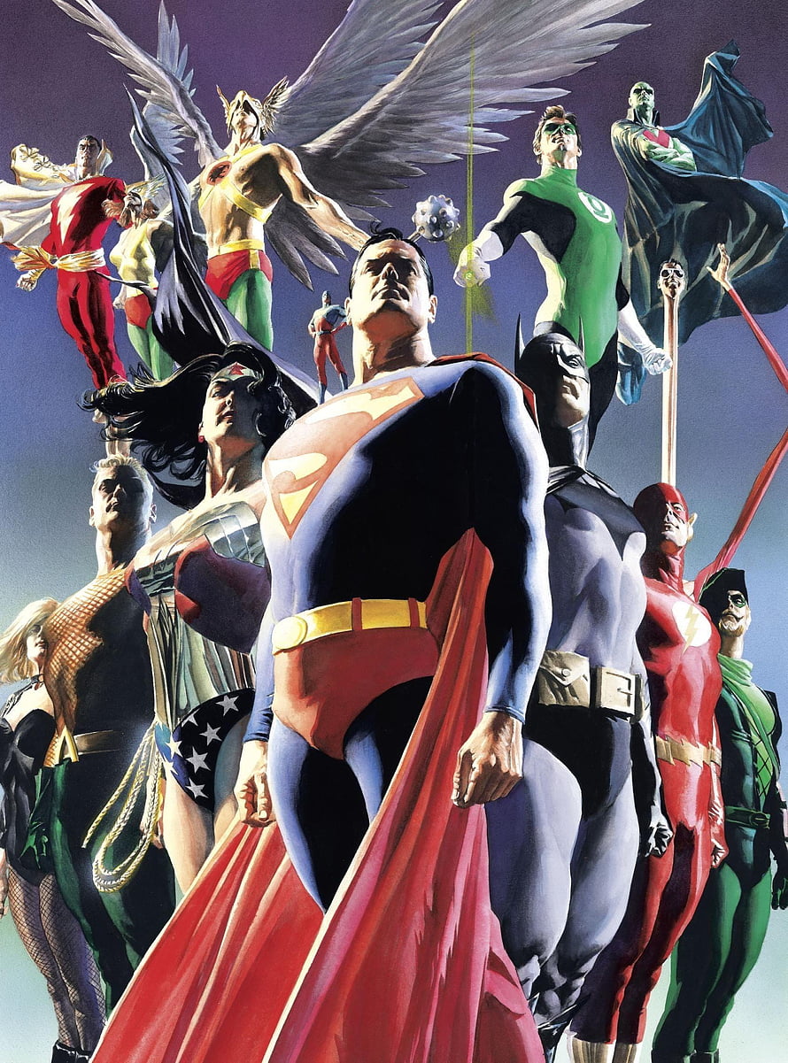 Alex Ross Justice League of America Classic Comic Book Cover Art HD phone wallpaper
