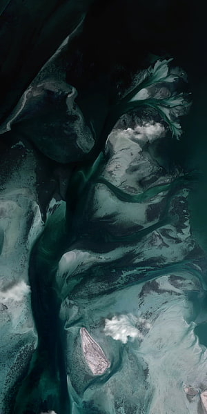 Dark Teal Abstract Fluid Art with Swirling Ink Patterns and Organic Marble Textures HD phone wallpaper