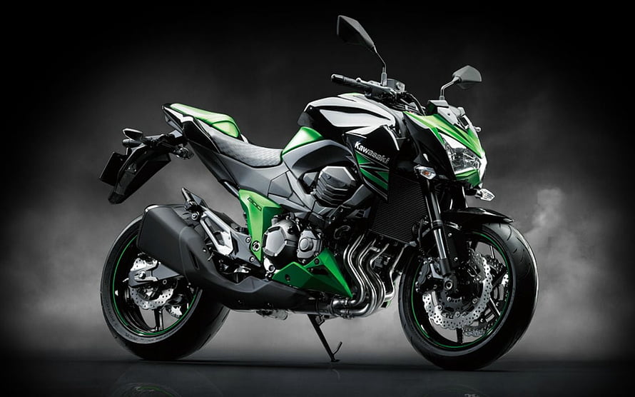 Kawasaki Z900 Streetfighter Motorcycle in Green and Black Studio Setting HD wallpaper