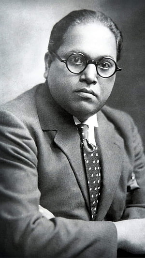 Historical Portrait of Dr. B. R. Ambedkar in Formal Suit and Round Glasses HD phone wallpaper
