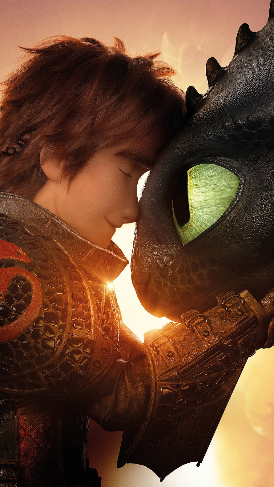 Hiccup and Toothless share a tender moment in How To Train Your Dragon HD phone wallpaper