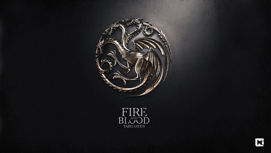 House Targaryen Three-Headed Dragon Sigil from Fire and Blood HD wallpaper