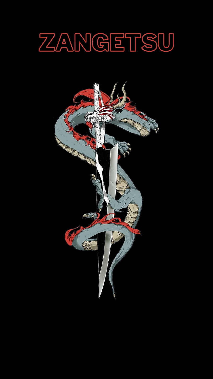 Zangetsu Dragon Sword Emblem from Bleach Anime HD phone wallpaper