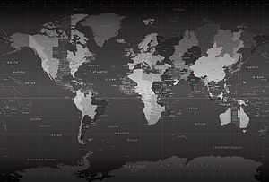 Dark World Time Zone Map with Grid Overlay and Ocean Labels HD wallpaper