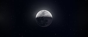 Full Moon in Deep Space with Starfield and Atmospheric Glow HD wallpaper