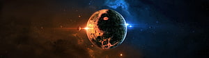 Dramatic Alien Planet in Deep Space with Nebula and Starlight HD wallpaper