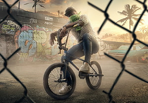 Grand Theft Auto San Andreas Biker Character in Urban Graffiti Setting HD wallpaper