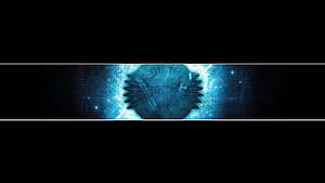 Futuristic Blue Digital Interface with Central Mechanical Gear and Glowing Circuitry HD wallpaper