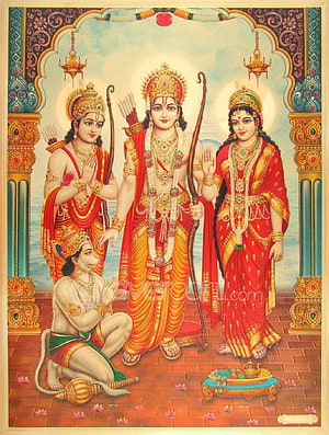 Ram Darbar with Sita, Lakshmana, and Hanuman in Traditional Indian Temple Art, Ram, Ram Darbar HD phone wallpaper