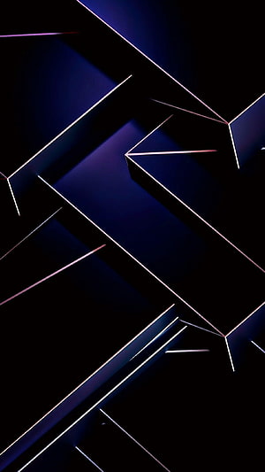 Abstract Geometric Dark Wallpaper with Neon Blue and Pink Lines HD phone wallpaper