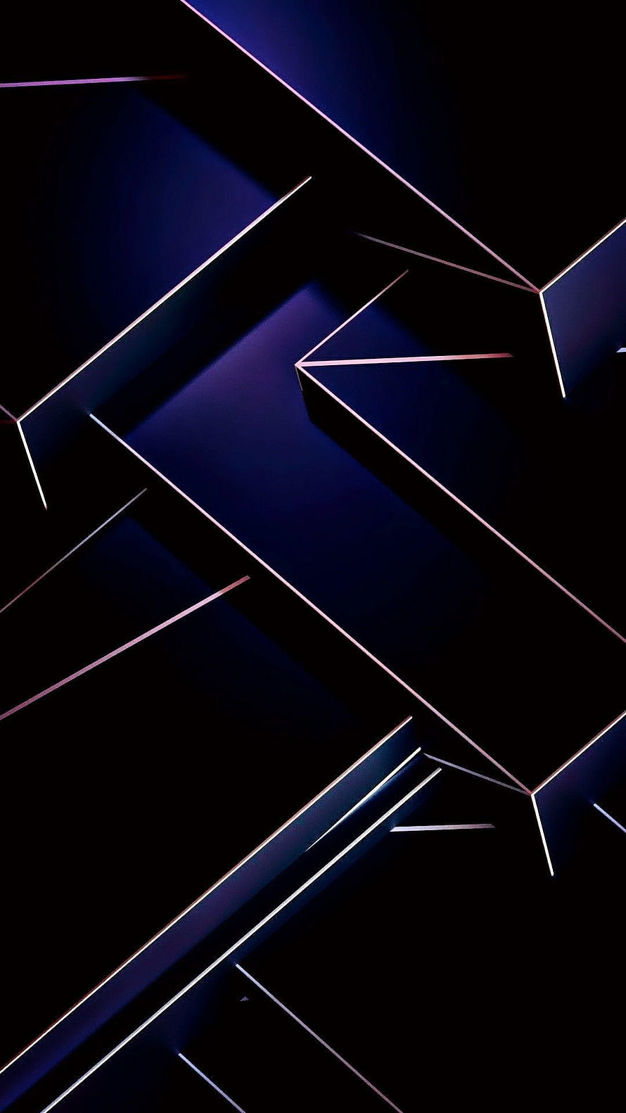 Abstract Geometric Dark Wallpaper with Neon Blue and Pink Lines HD phone wallpaper