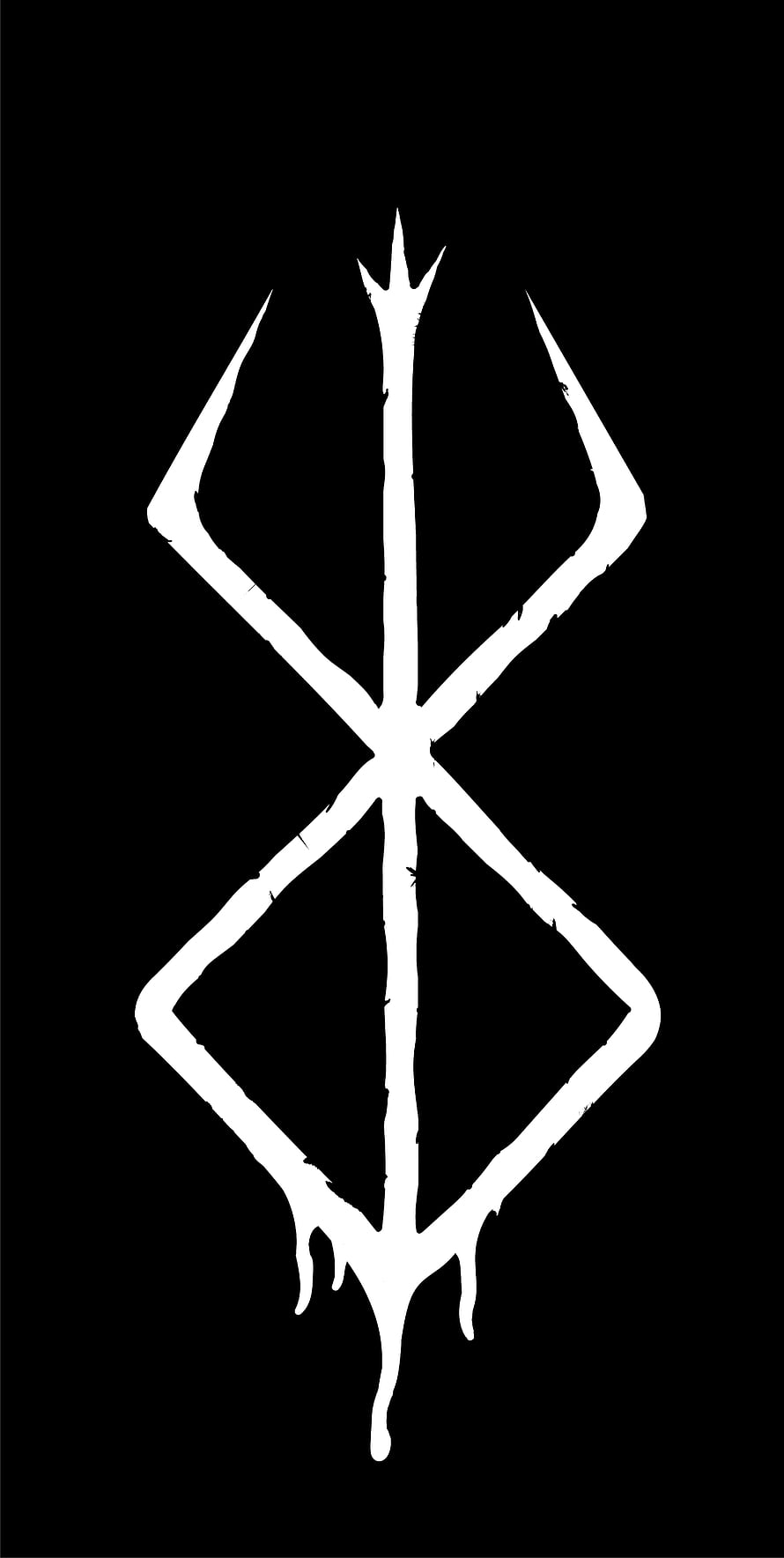 Berserk Brand of Sacrifice Symbol White on Black Background HD phone wallpaper