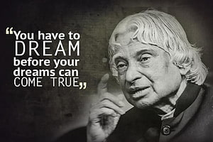 APJ Abdul Kalam Inspirational Quote on Dreaming and Achieving Goals HD wallpaper