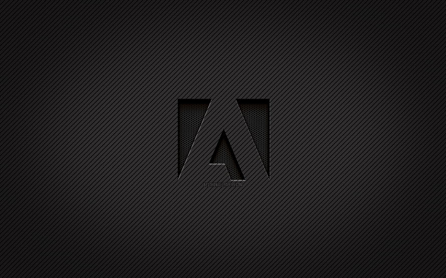 Minimalist Carbon Fiber Texture with Embossed Geometric Monogram on Dark Background HD wallpaper