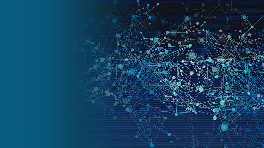 Abstract Blue Digital Network Nodes and Connections on Dark Background HD wallpaper