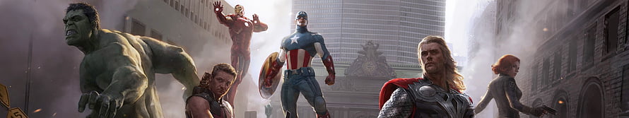 Avengers Assemble in Epic City Battle Scene with Iron Man, Captain America, Thor, Hulk, Hawkeye, and Black Widow HD wallpaper