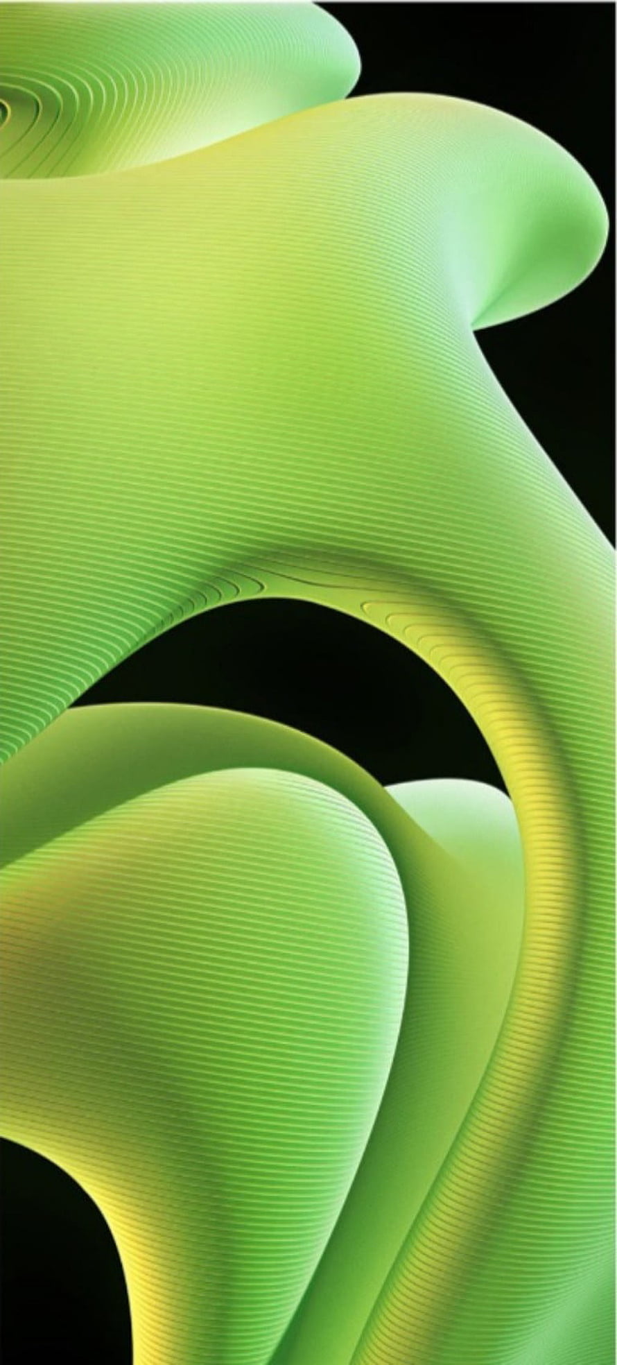 Realme GT Neo 2 Default AMOLED Wallpaper with Abstract Green 3D Ribbed Curves HD phone wallpaper